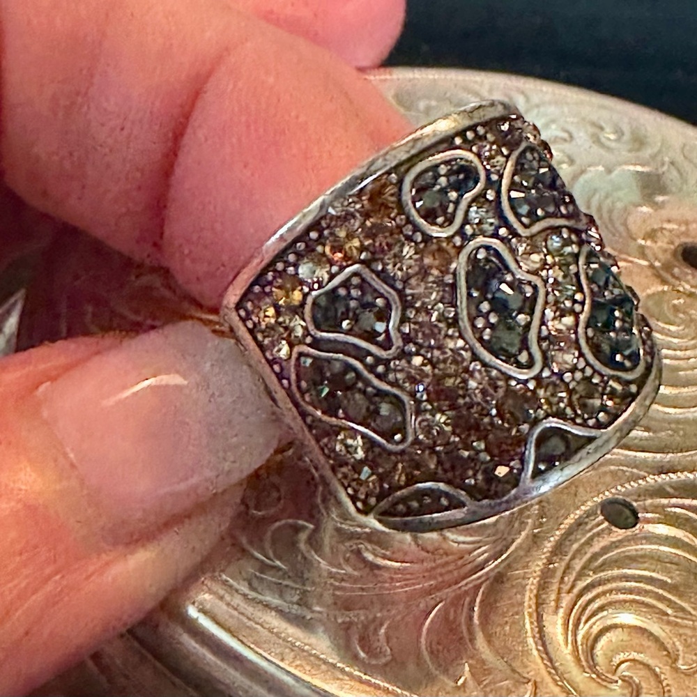 Brighton Silver And Brown Statement Ring - image 4